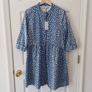 NWT Tuckernuck Blue Antelope Stretch Sateen Royal Shirt Dress Size Medium